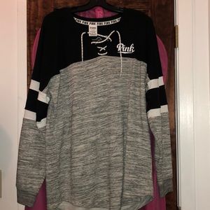 Black white and grey PINK sweatshirt
